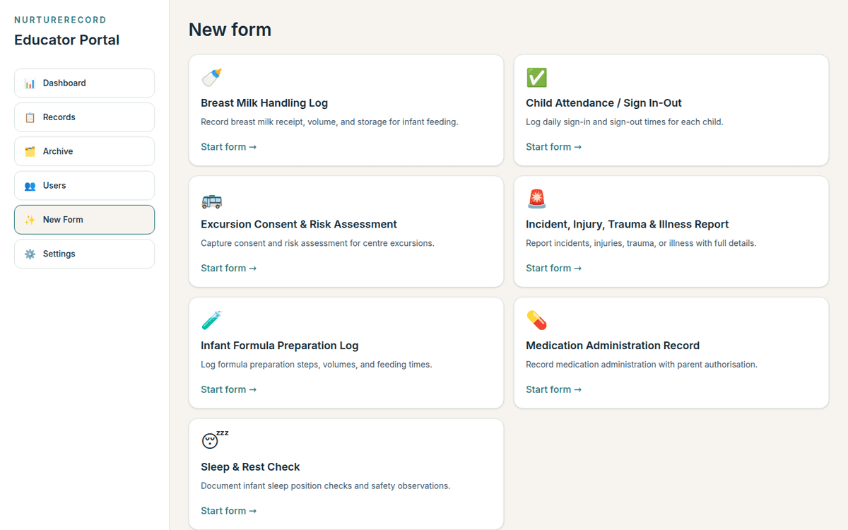 Staff form submission portal
